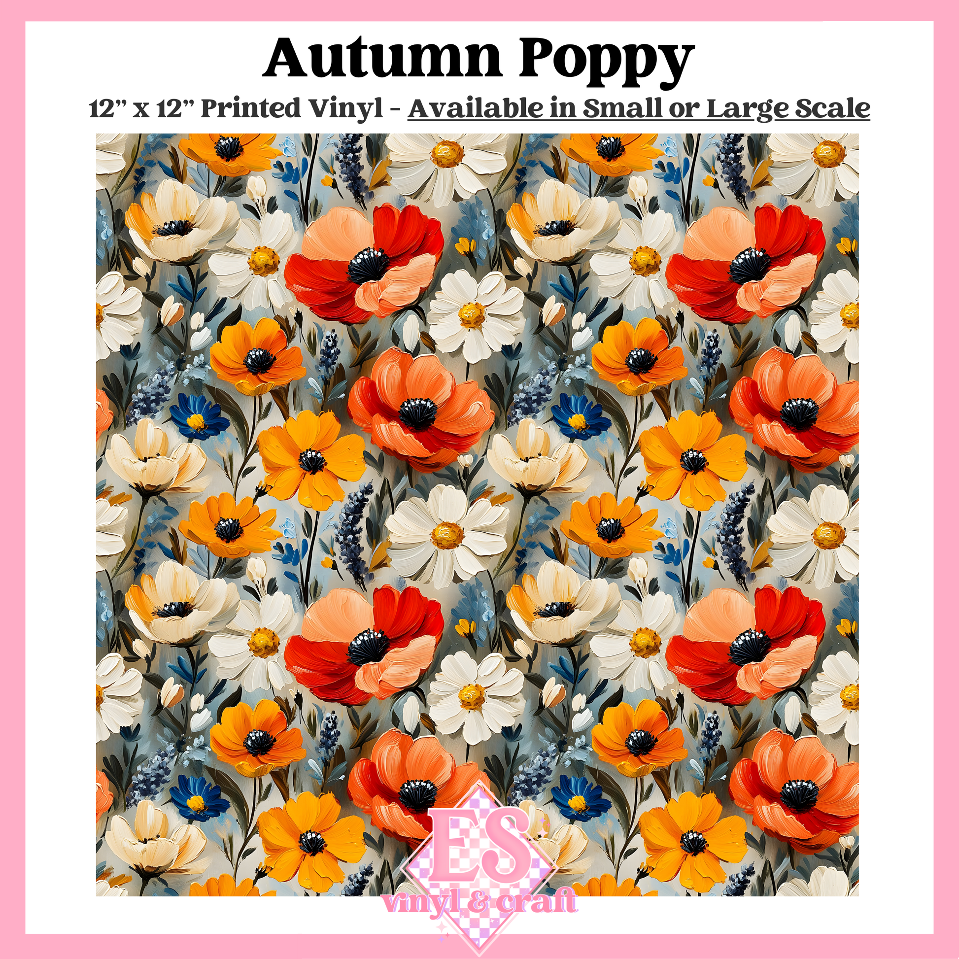 Autumn Poppy - Small or Large Scale Options - 12" x 12" Sheet image 0