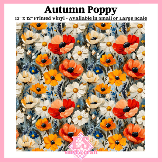 Autumn Poppy - Small or Large Scale Options - 12" x 12" Sheet image 0
