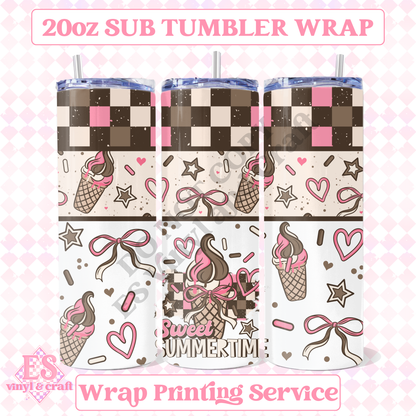 Sweet Summertime - Full 20oz Tumbler Sublimation Print image 0