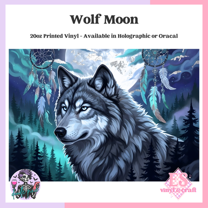 Wolf Moon - 20oz Printed Tumbler Self Adhesive Vinyl image 0