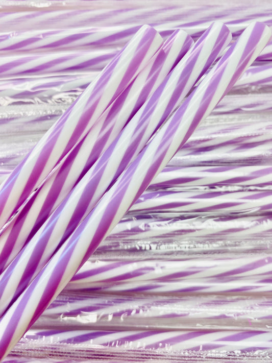 Swirly Stripes Purple and White Straw image 0