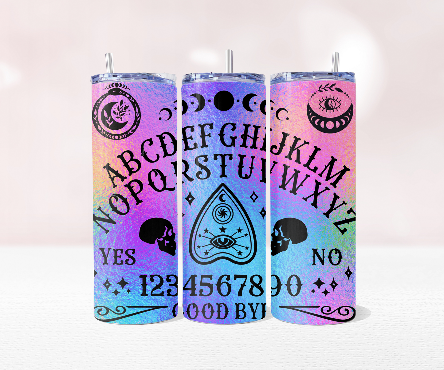 Rainbow Ouija - Full 20oz Tumbler Sublimation Ready To Print image 0