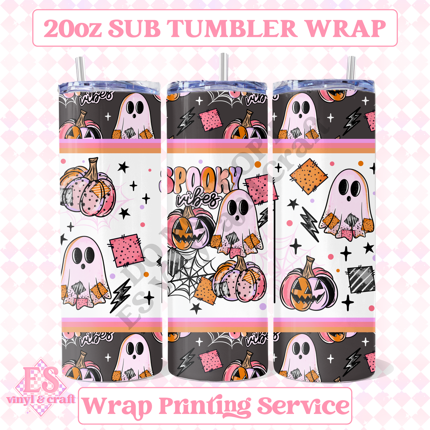 Spooky Vibes - Full 20oz Tumbler Sublimation Print image 0
