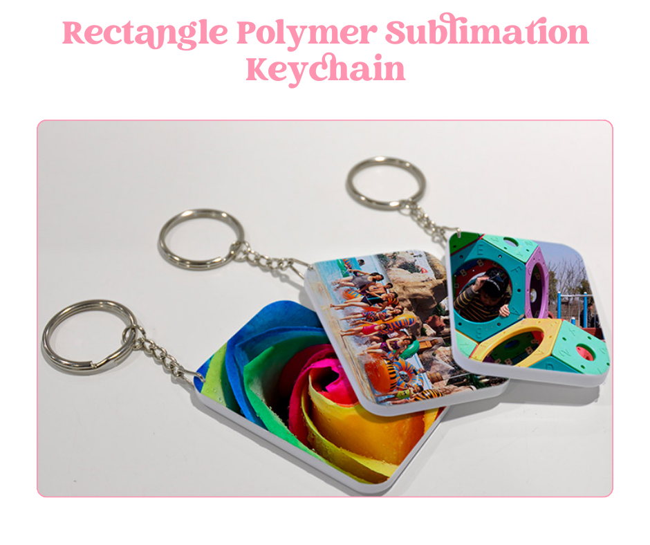 Polymer Rectangle Sublimation Keychain image 1