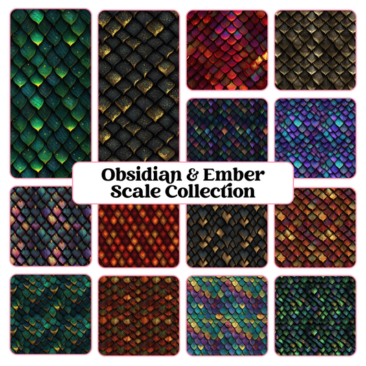 Obsidian & Ember Scale Collection - 12" x 12" Sheet (14 Different Designs) image 0