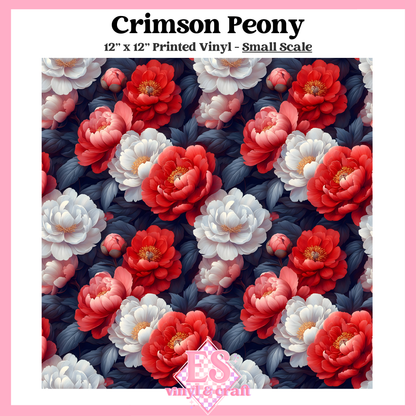 Crimson Peony - Small or Large Scale Options - 12" x 12" Sheet image 1