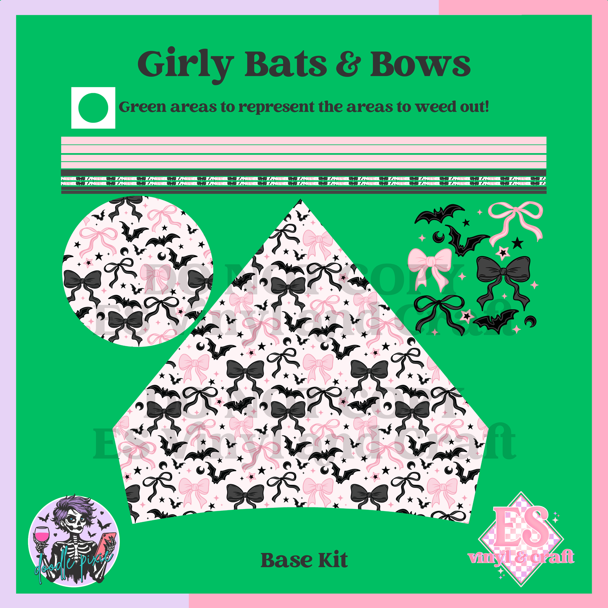 Girly Bats & Bows - 24oz Snowglobe Wrapper Kit image 4