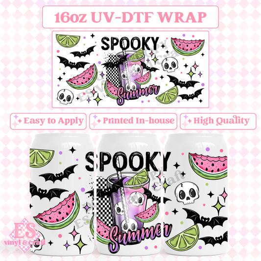 Spooky Summer - 16oz Beer Can / Libbey UV-DTF Transfer image 0