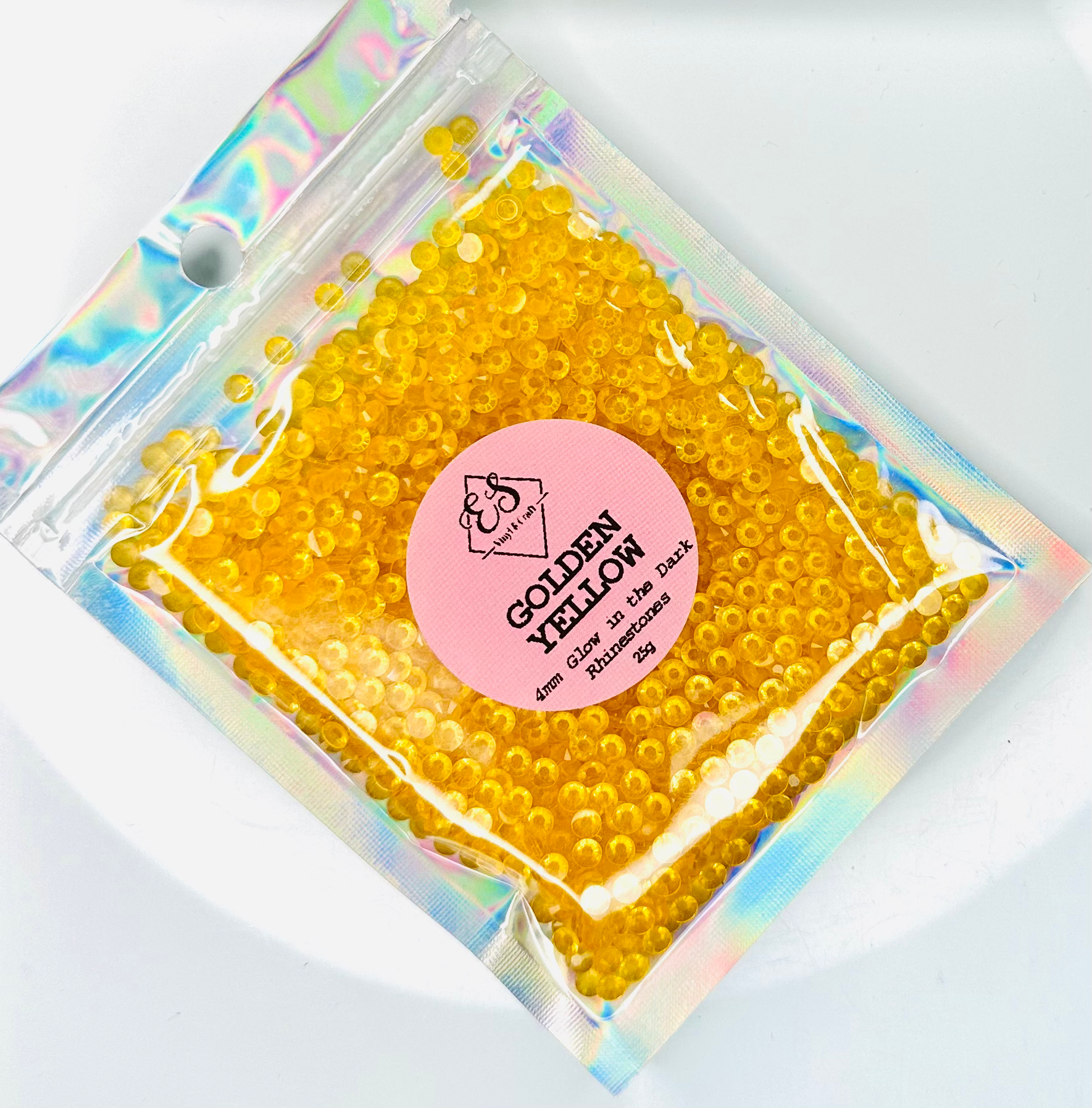 Golden Yellow - Glow in the Dark Resin Rhinestones (3mm, 4mm & 5mm) image 1