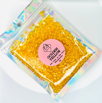 Golden Yellow - Glow in the Dark Resin Rhinestones (3mm, 4mm & 5mm) image 1