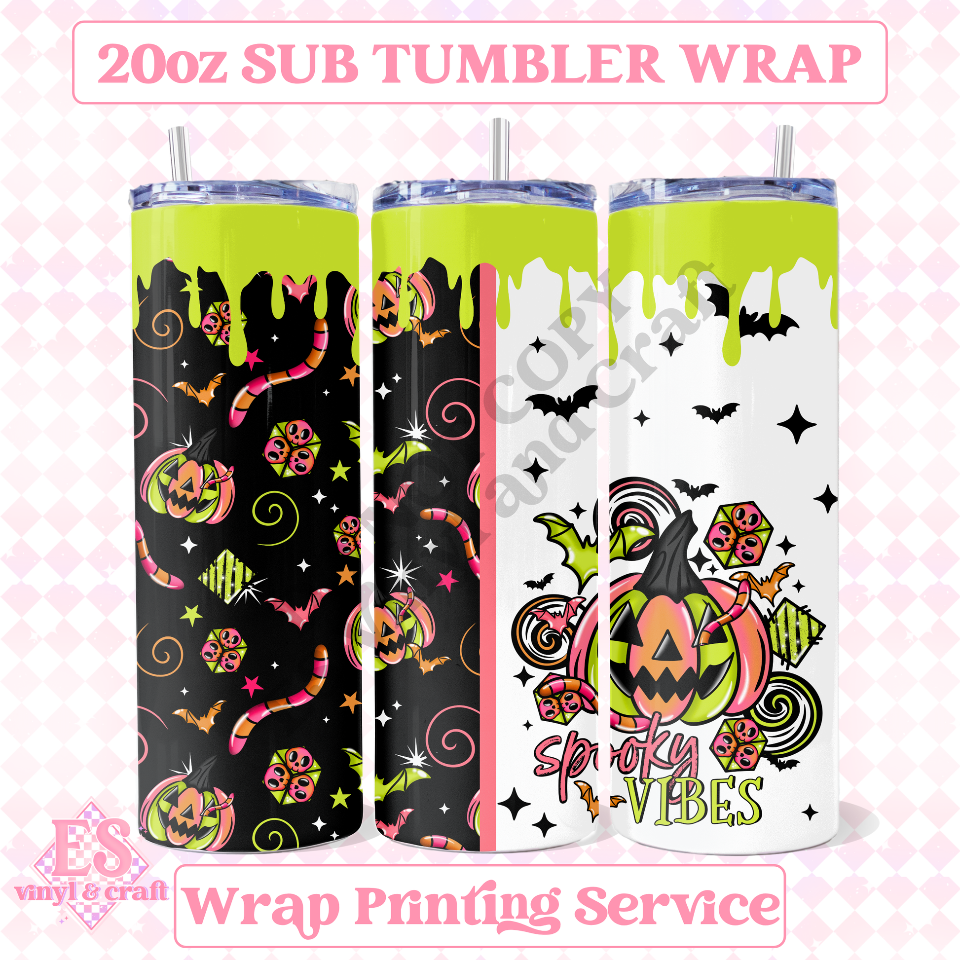 Spooky Vibes - Full 20oz Tumbler Sublimation Print image 0