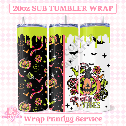 Spooky Vibes - Full 20oz Tumbler Sublimation Print image 0