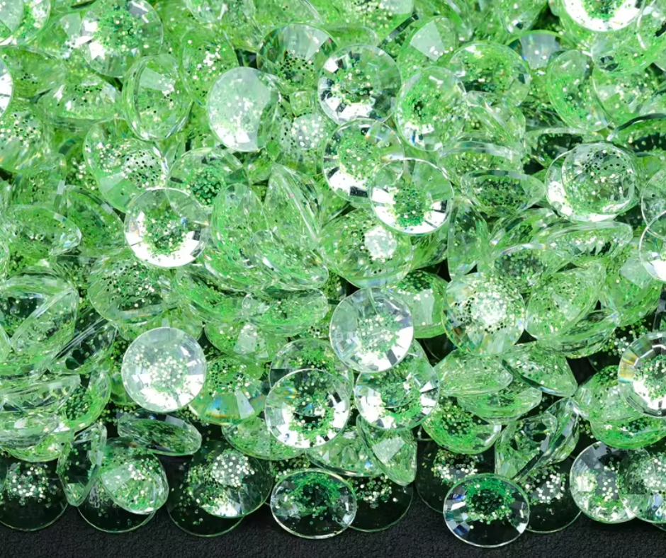 Lime Starry - Starry Glitter Jelly Rhinestones (3mm, 4mm & 5mm) image 0