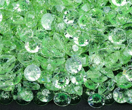 Lime Starry - Starry Glitter Jelly Rhinestones (3mm, 4mm & 5mm) image 0