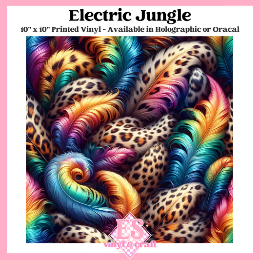 Electric Jungle - 10" x 10" Self Adhesive Vinyl (Oracal or Holo) image 0
