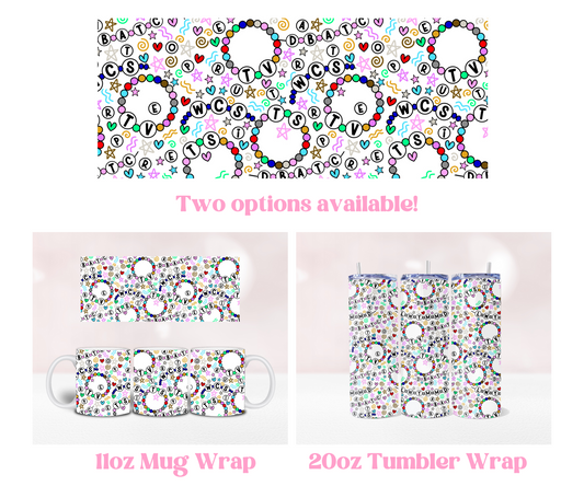 Friendship Bracelet Seamless - Pre Printed Sublimation 11oz or 20oz Wrap image 0