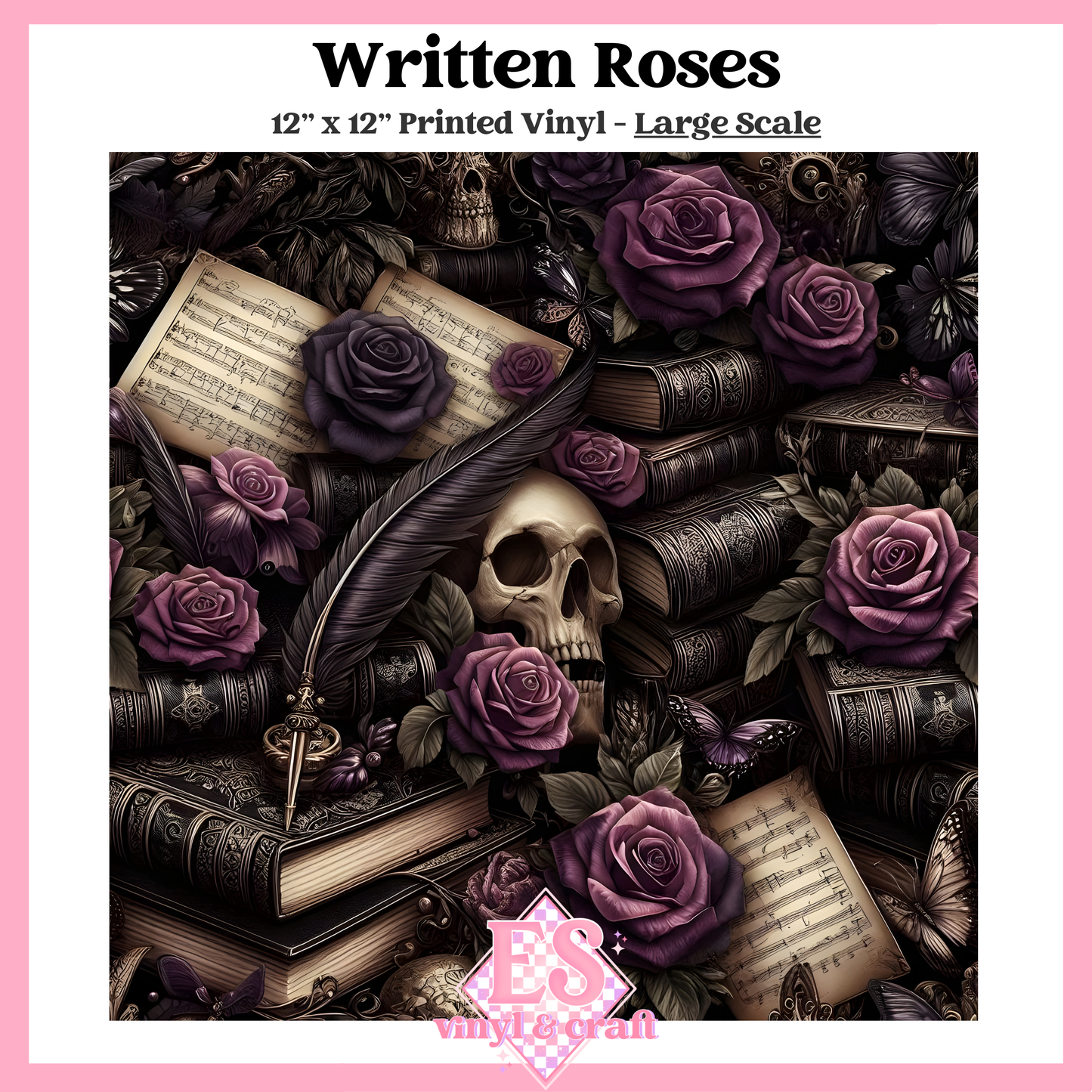 Written Roses - Small or Large Scale Options - 12" x 12" Sheet image 2