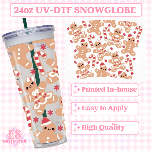 Christmas Gingerbreads - UVDTF 24oz Snowglobe Wrap image 0
