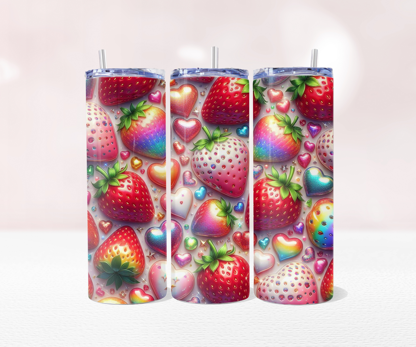 Strawberries - Full 20oz Tumbler Sublimation Ready To Print image 8
