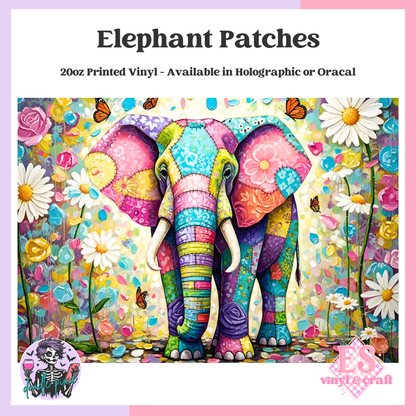 Elephant Patches - 20oz Printed Tumbler Self Adhesive Vinyl image 0