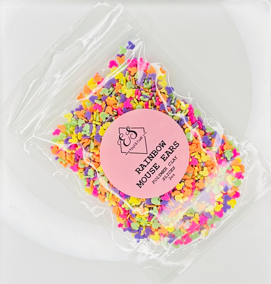 Rainbow Mouse Ears - Polymer Clay Slices image 0