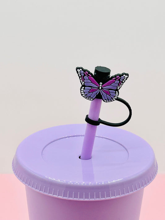 Straw Topper - Purple Butterfly image 0