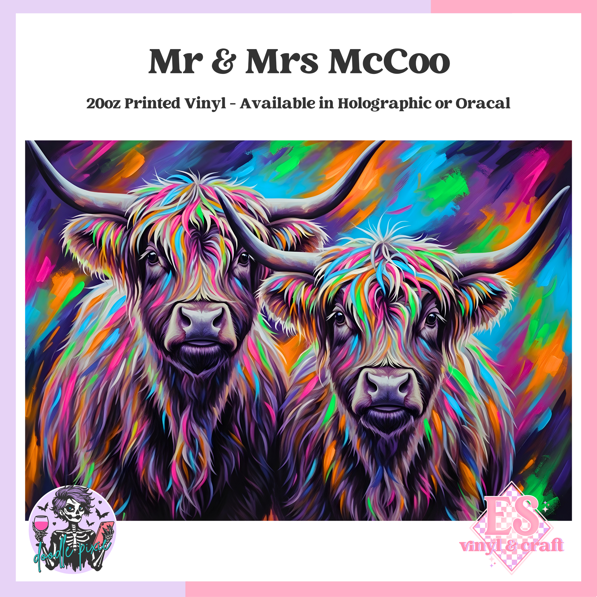 Mr and Mrs McCoo - 20oz Printed Tumbler Self Adhesive Vinyl image 0