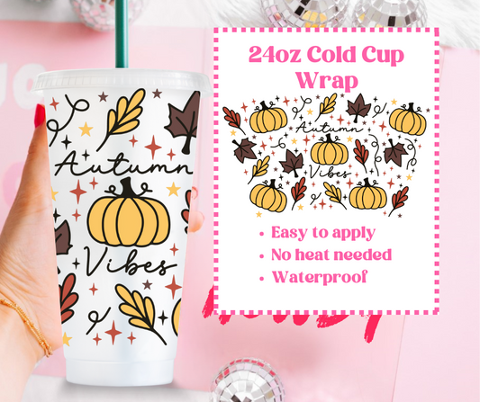 Autumn Vibes - UVDTF 24oz Cold Cup Wrap image 0