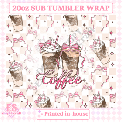 Pink Coffee - Full 20oz Tumbler Sublimation Print image 1