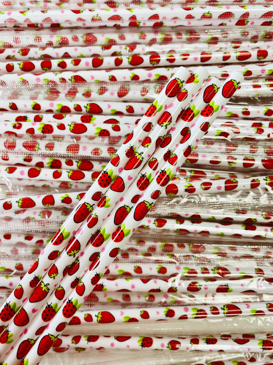 Strawberry White Straw image 0