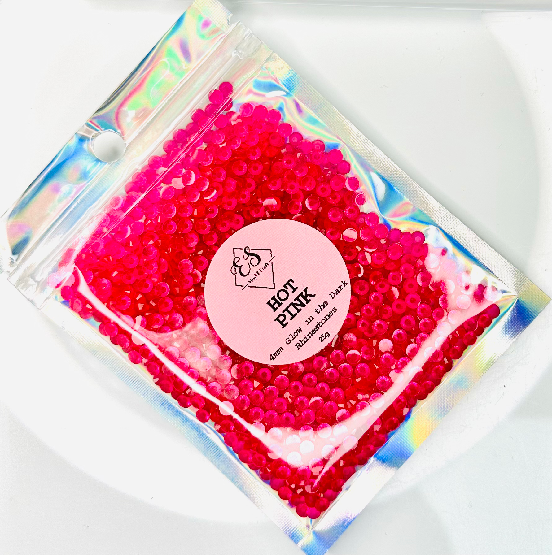 Hot Pink - Glow in the Dark Resin Rhinestones (3mm, 4mm & 5mm) image 1