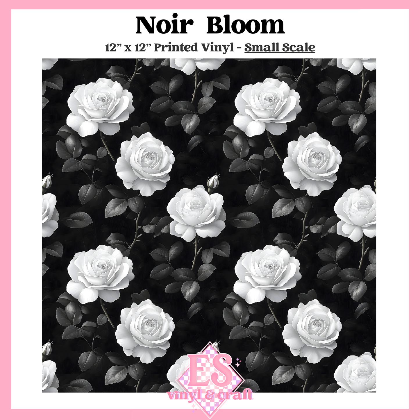 Noir Bloom - Small or Large Scale Options - 12" x 12" Sheet image 1