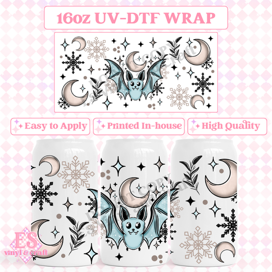 Winter Bat - 16oz Beer Can / Libbey UV-DTF Transfer image 0