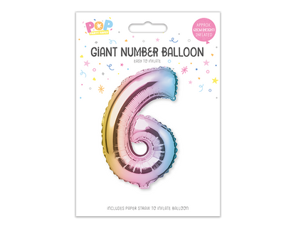 Multicoloured Foil Number Balloon 65cm image 6