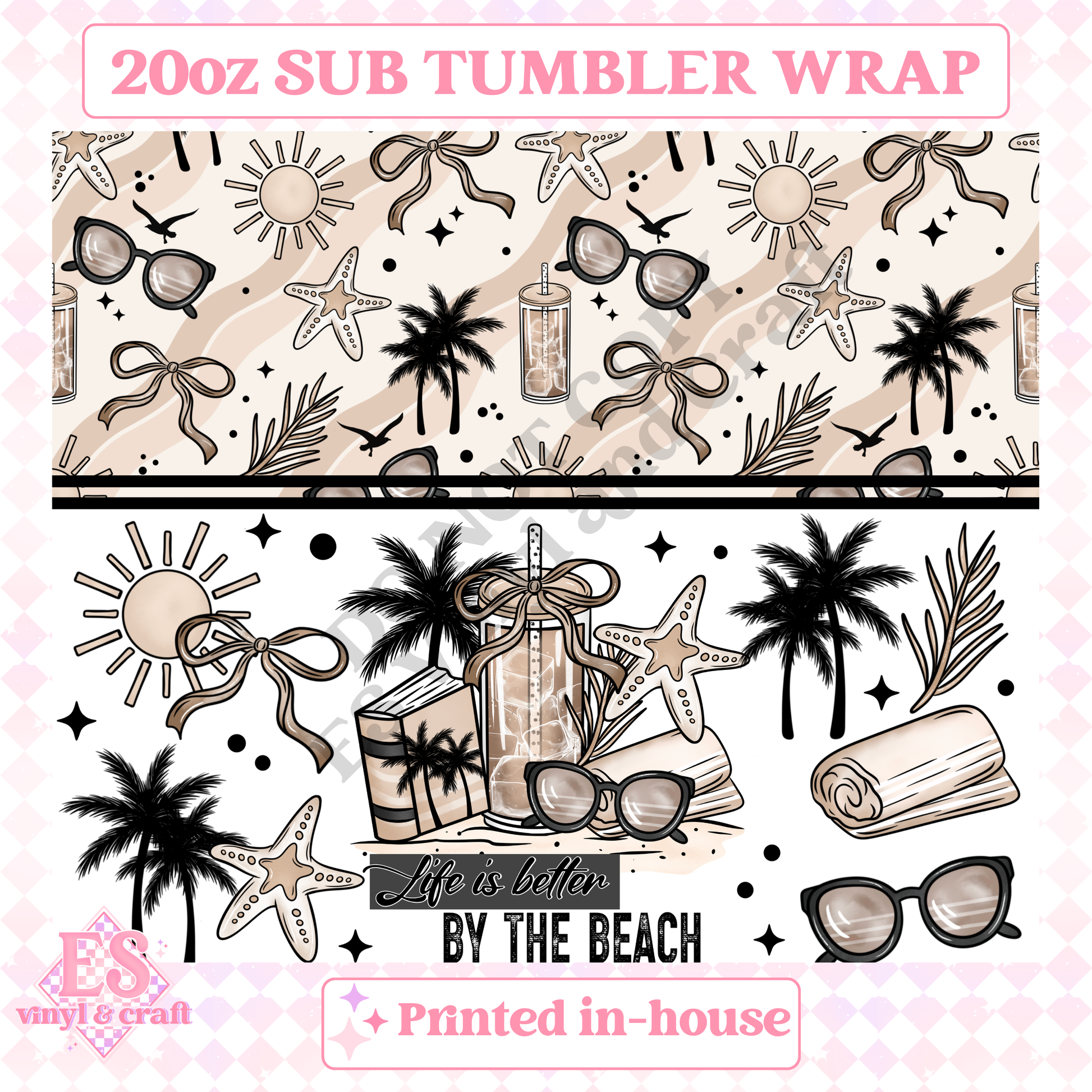 Life is Better at the Beach - Full 20oz Tumbler Sublimation Print image 1