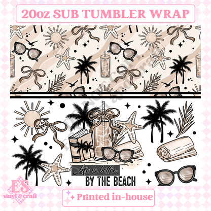 Life is Better at the Beach - Full 20oz Tumbler Sublimation Print image 1