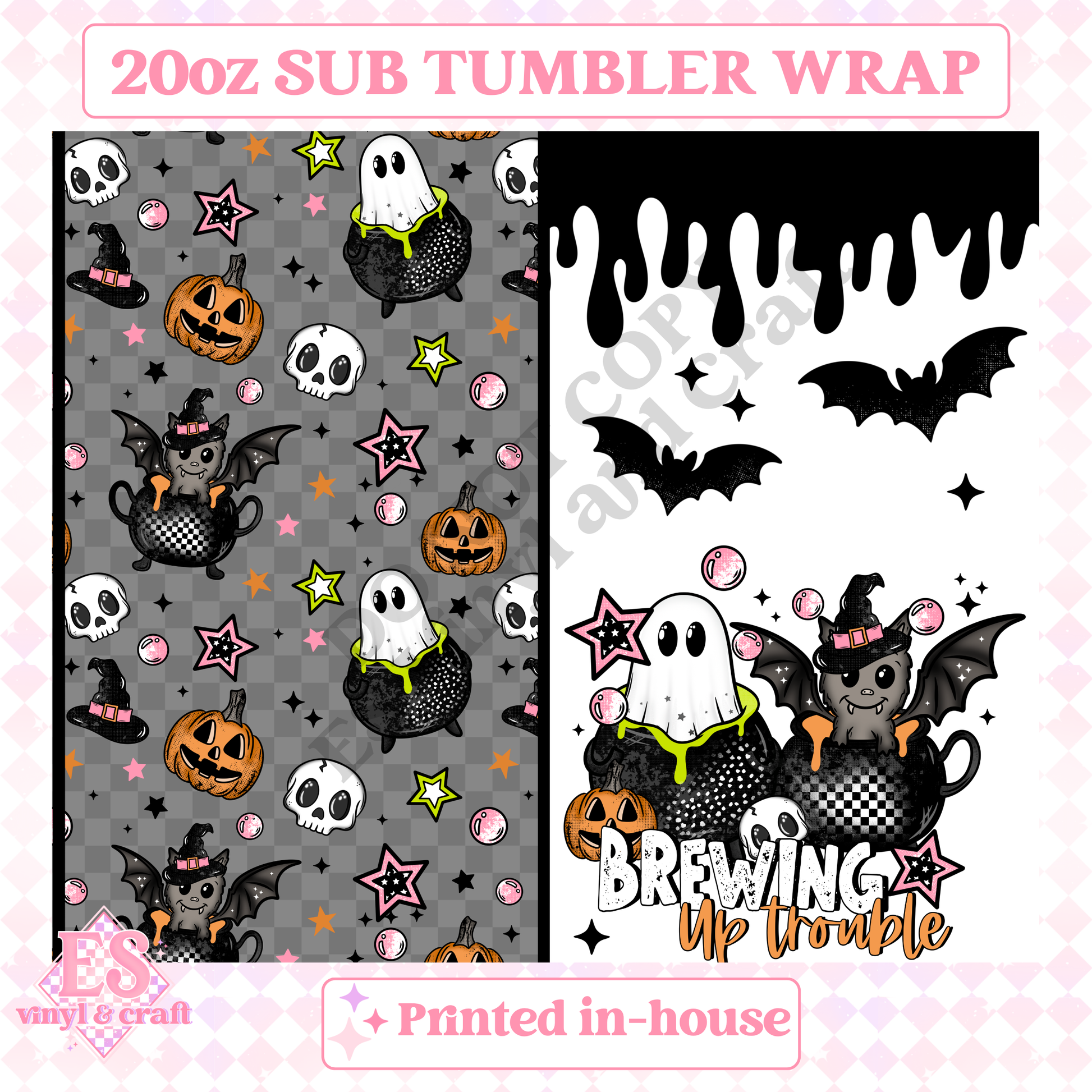 Brewing Up Trouble - Full 20oz Tumbler Sublimation Print image 1