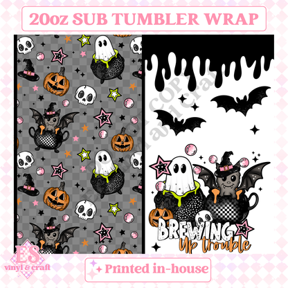 Brewing Up Trouble - Full 20oz Tumbler Sublimation Print image 1