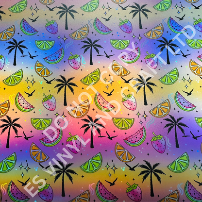 Summer Days (No Wording) - Holographic or Normal Printed Vinyl (A4 or 12" x 12") image 1