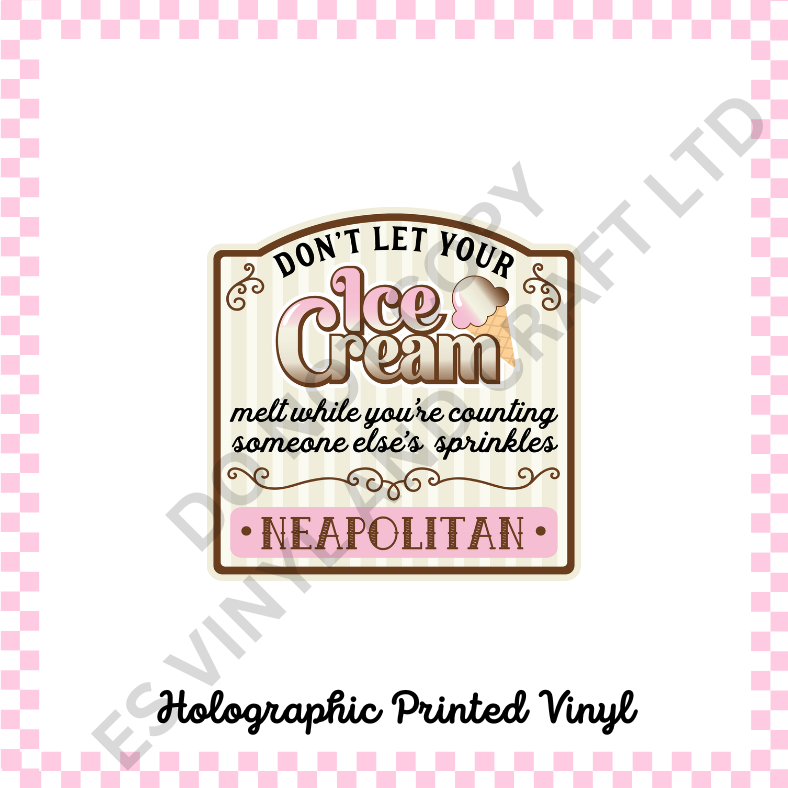 Ice Cream and Donut Labels - Teckwrap Holographic Printed Vinyl image 8