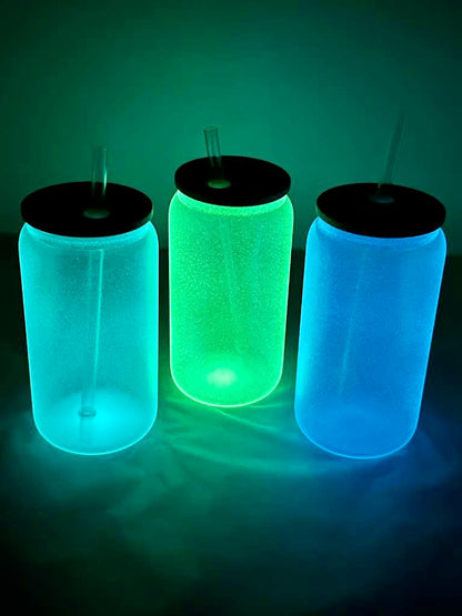 Glow in the Dark Sublimation Beer Can Glasses 16oz image 0