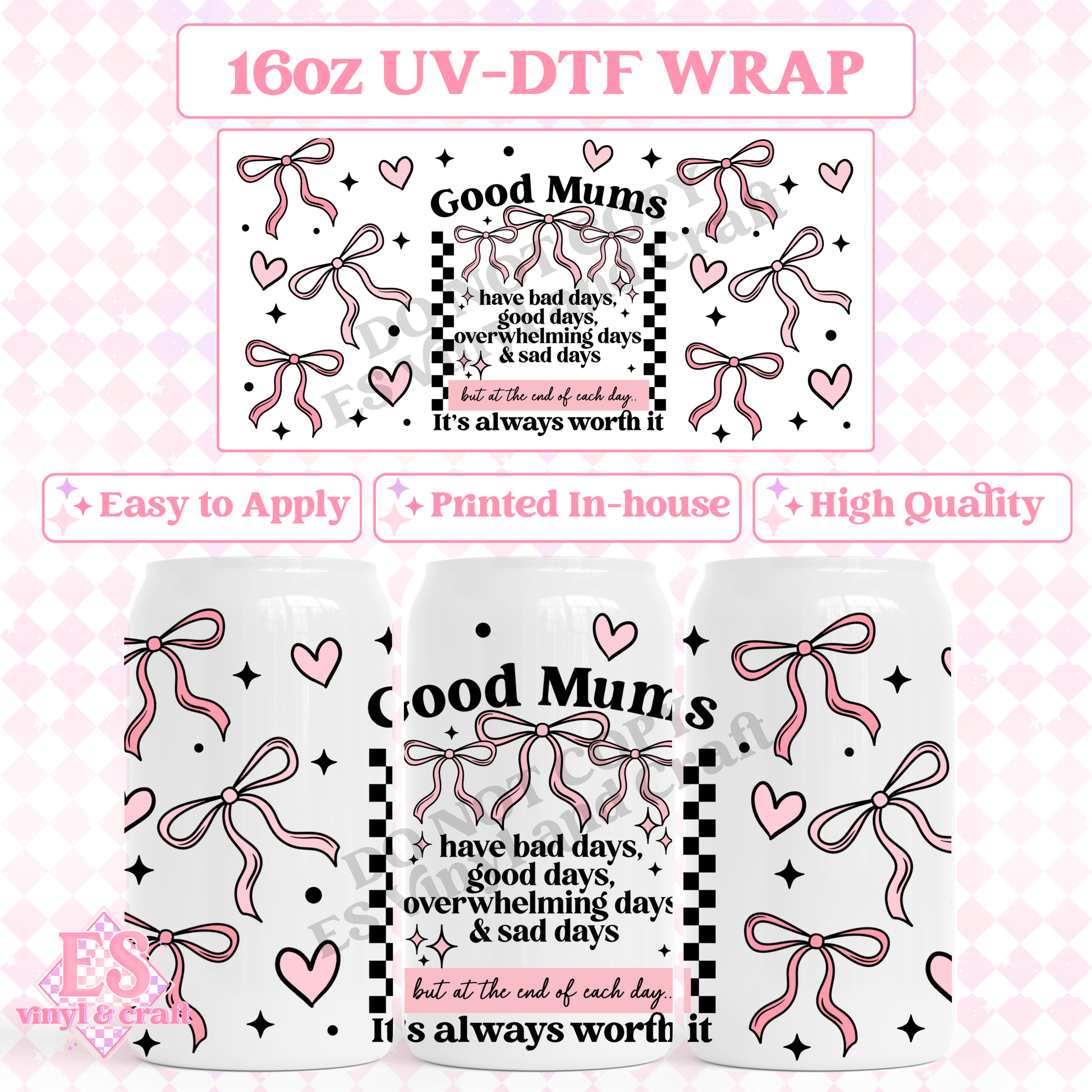 Good Mums - 16oz Beer Can / Libbey UV-DTF Transfer image 0