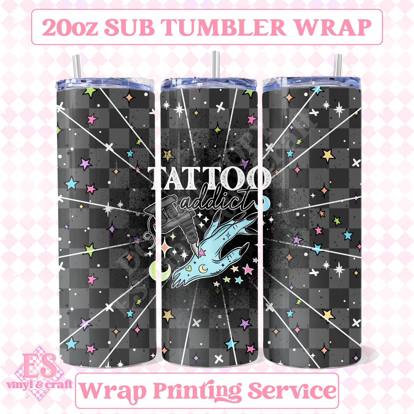 Tattoo Addict - Full 20oz Tumbler Sublimation Print image 0
