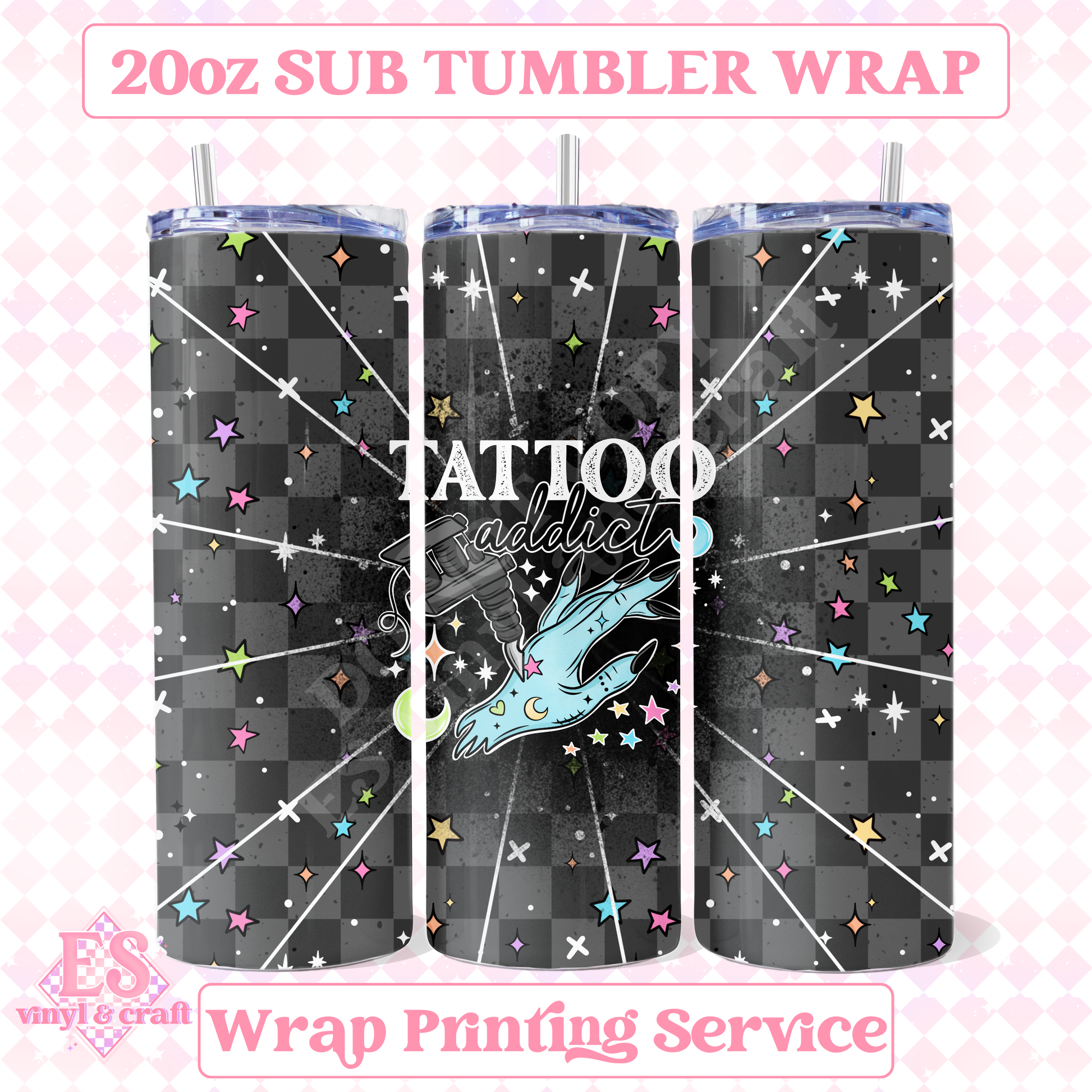 Tattoo Addict - Full 20oz Tumbler Sublimation Print image 0