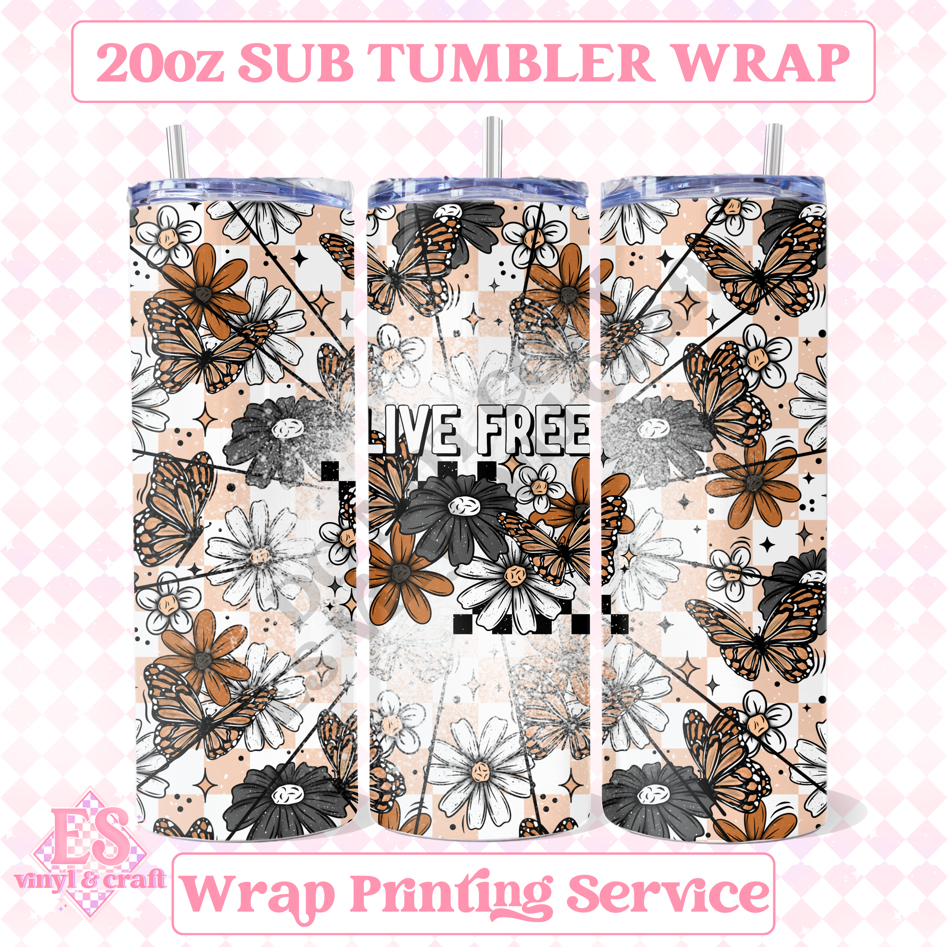 Live Free - Full 20oz Tumbler Sublimation Print image 0