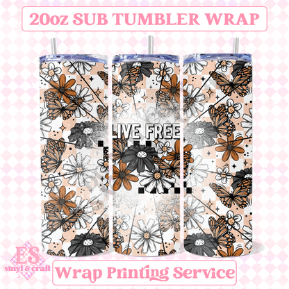 Live Free - Full 20oz Tumbler Sublimation Print image 0