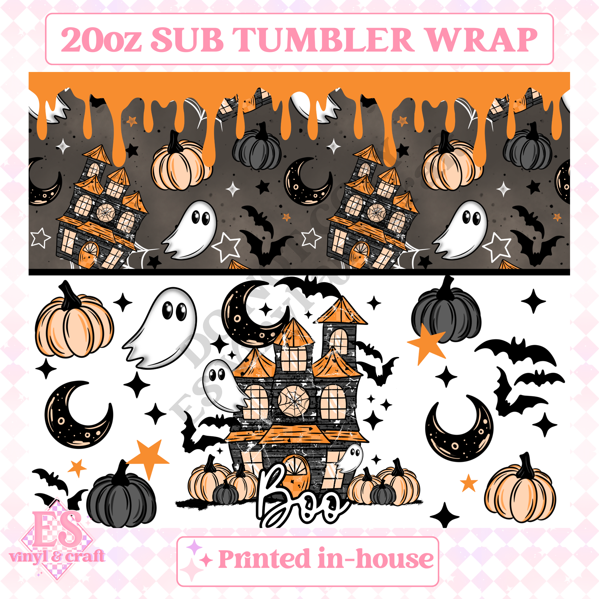 Boo - Full 20oz Tumbler Sublimation Print image 1