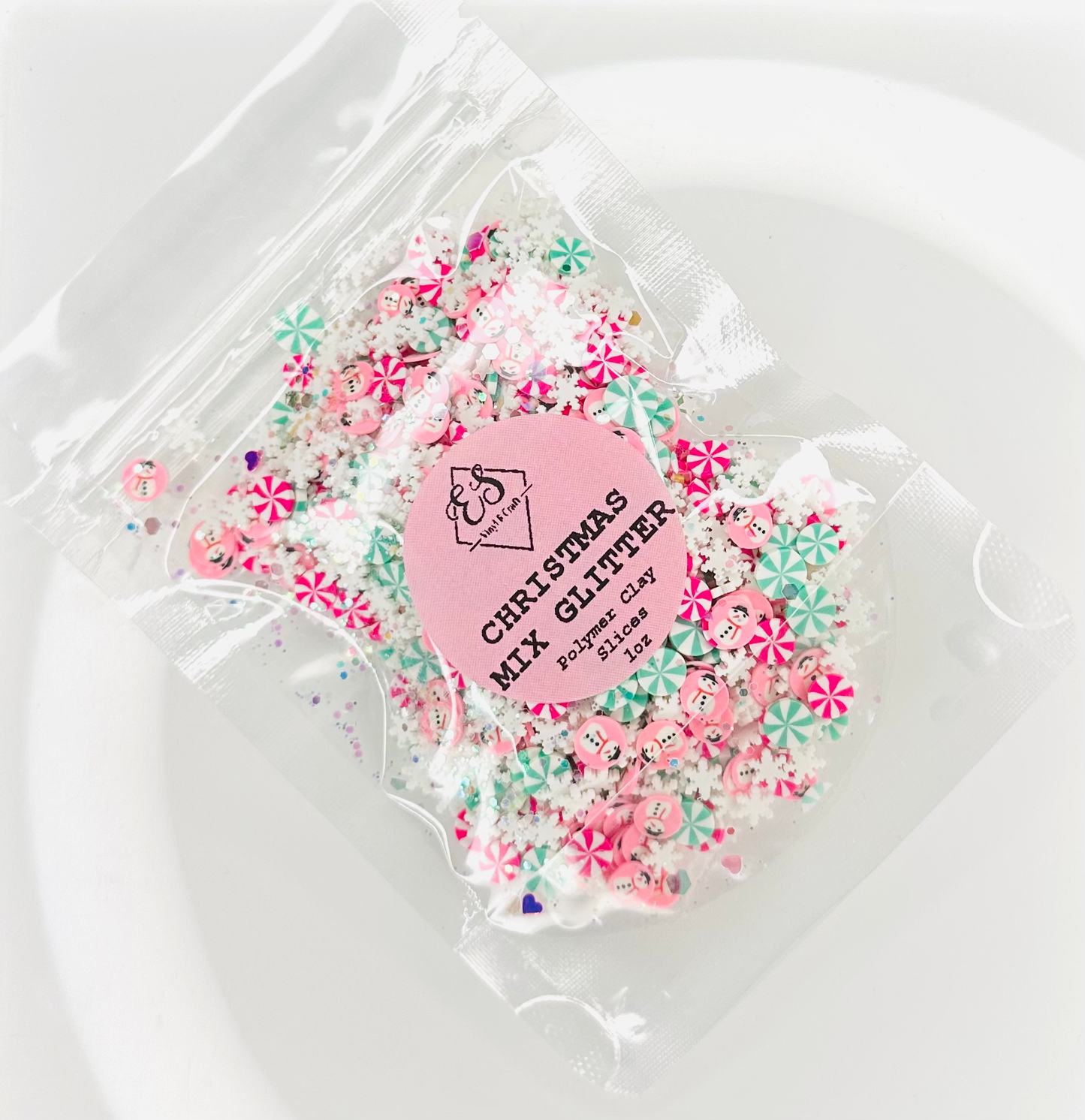 Christmas Glitter Mix - Polymer Clay Slices image 0