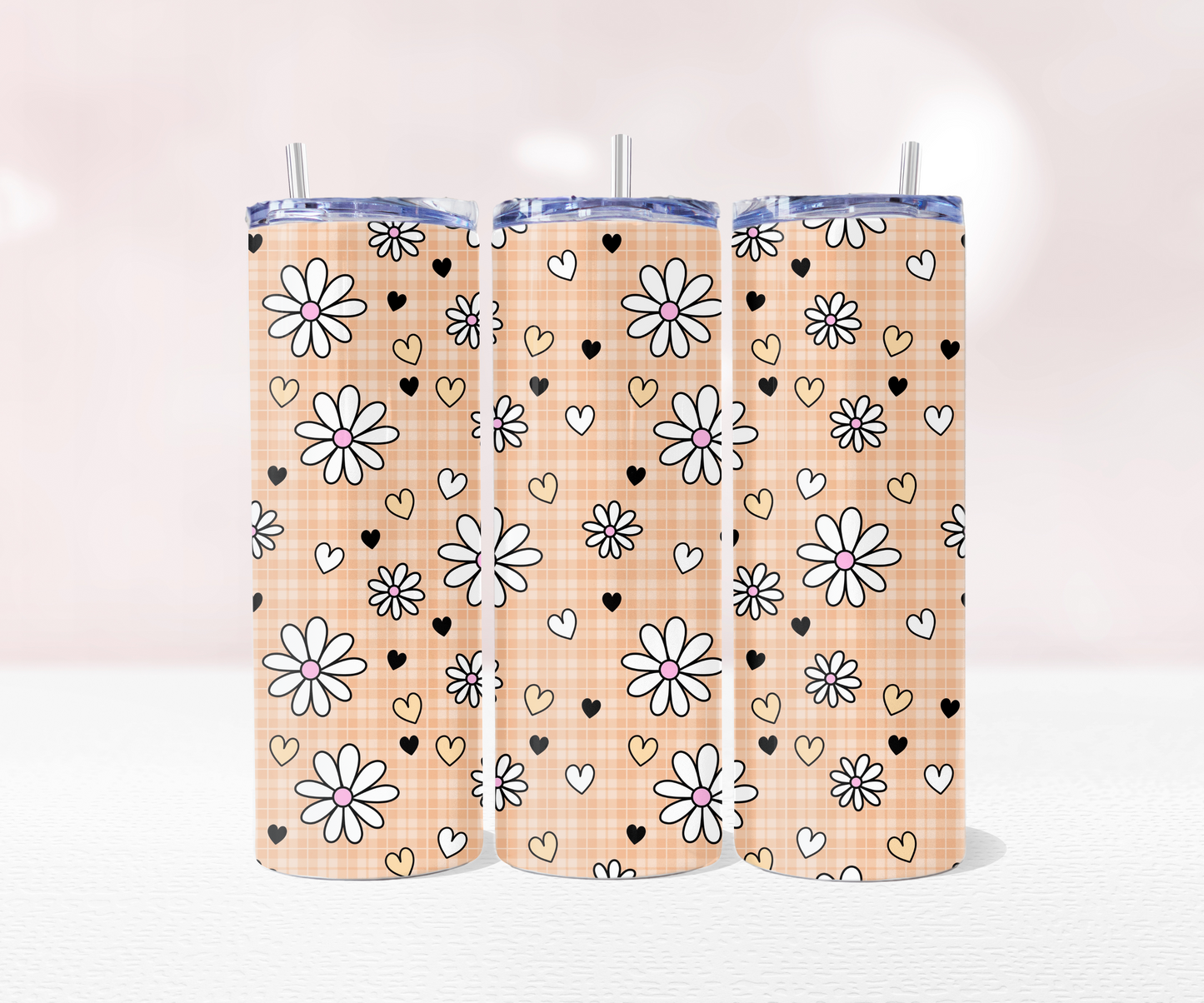 Daisy Seamless - Full 20oz Tumbler Sublimation Ready To Press Wrap image 1