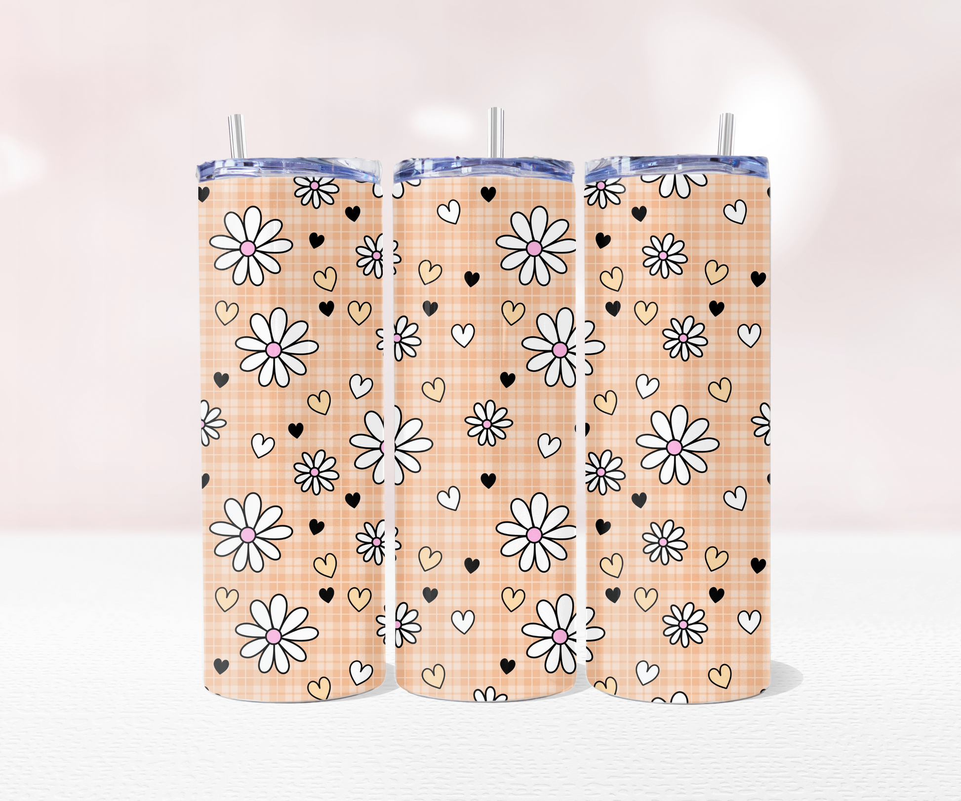 Daisy Seamless - Full 20oz Tumbler Sublimation Ready To Press Wrap image 1